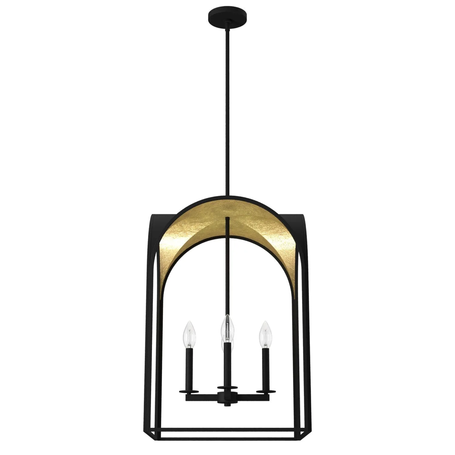 Dukestown Four Light Pendant in Natural Black Iron