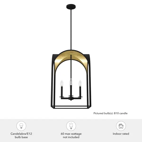 Dukestown Four Light Pendant in Natural Black Iron - Image 3