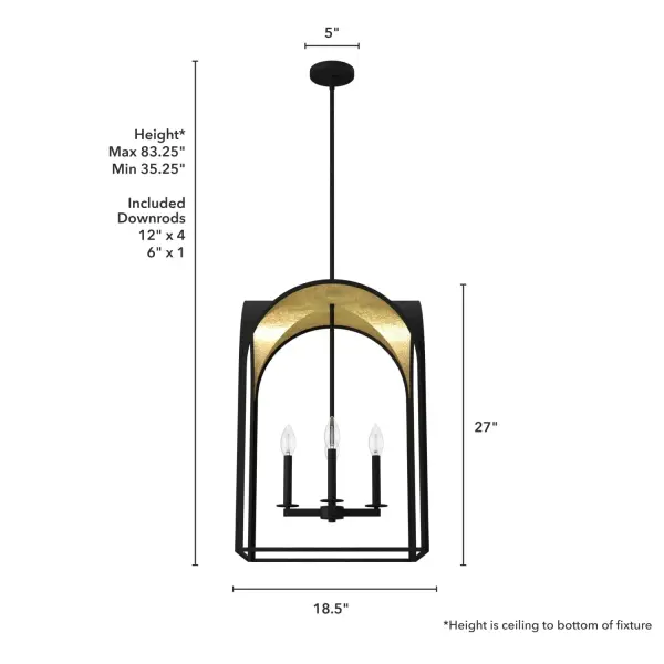 Dukestown Four Light Pendant in Natural Black Iron - Image 4