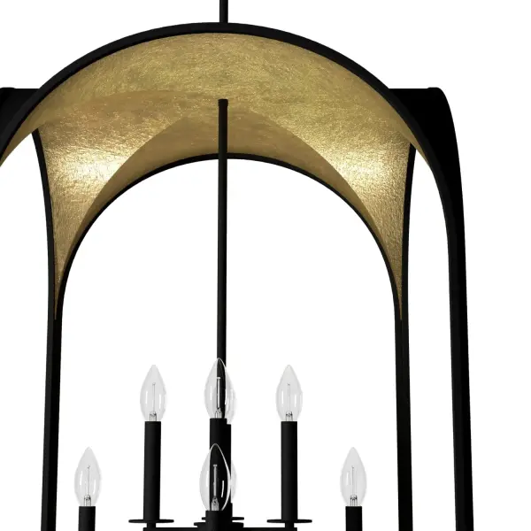Dukestown Eight Light Pendant in Natural Black Iron - Image 7