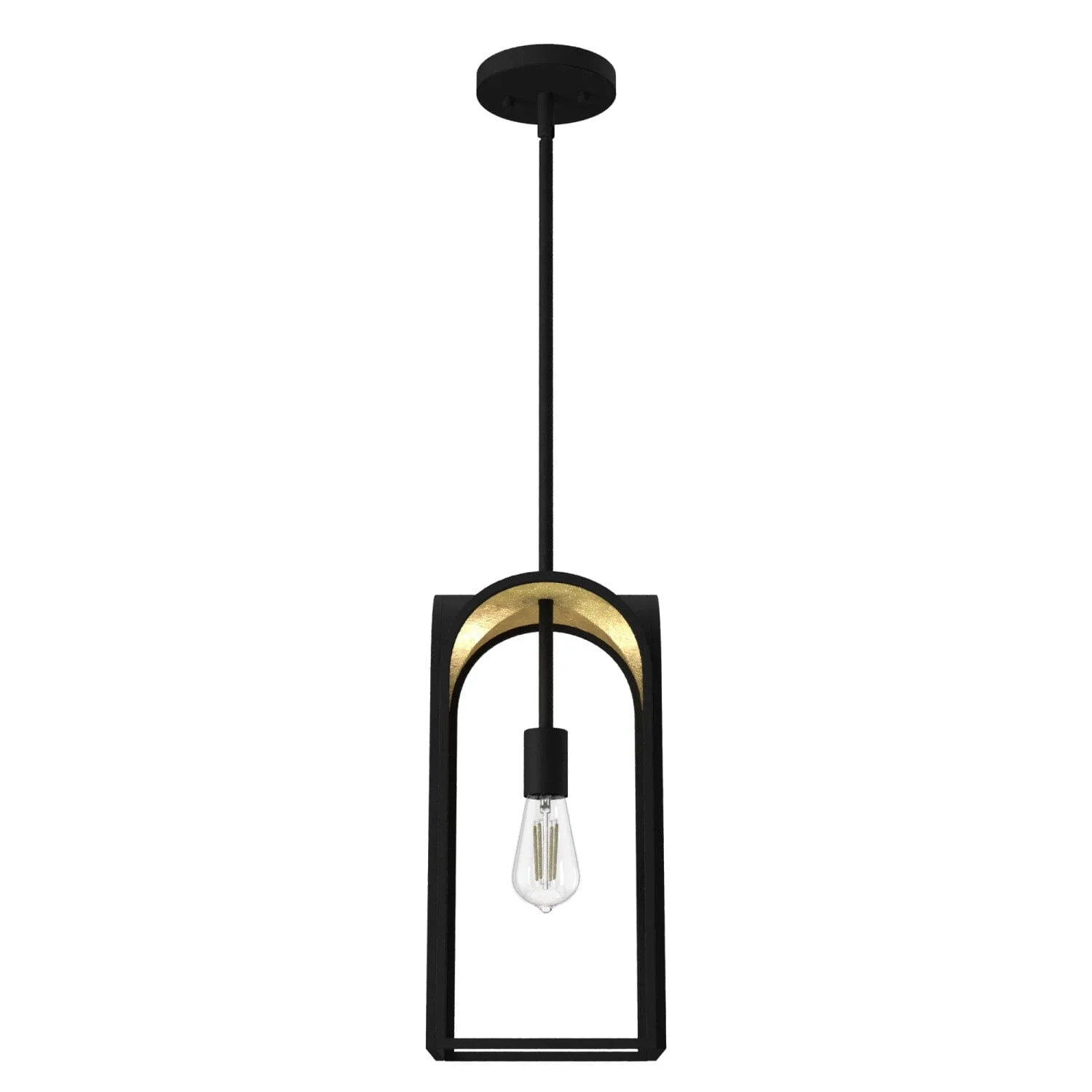 Dukestown One Light Pendant in Natural Black Iron