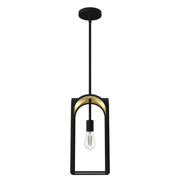 Ideal for your kitchen island or dining room, the Dukestown mini pendant is proof that a little light can create a lot of warmth. Balancing exquisite metallic leaf detailing against a striking arched silhouette, the pendant design keeps light close to the action without overwhelming your existing aesthetic. Best of all? The glass-free Dukestown is as easy to clean as it is to admire. Rated for indoor use only Requires 1 E26 bulbs. Bulbs not included. MADE FOR INDOORS: For use in indoor spaces like kitchens, bedrooms, living rooms, dining rooms, and entryways. BULB RECOMMENDATION: Maximum 60 W per light bulb or equivalent LED bulb. Bulbs not included. PICTURED HERE: Match our image using ST64 Edison light bulbs. CUSTOMIZABLE HANGING OPTIONS: With the minimum required downrod, the hanging length is 24.25 inches. When using all of the included downrod, the maximum hanging length is 72.5 inches. WARRANTY: One-year limited warranty backed by the trusted experts at Hunter.