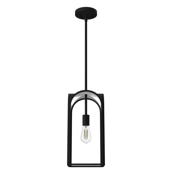 Ideal for your kitchen island or dining room, the Dukestown mini pendant is proof that a little light can create a lot of warmth. Balancing exquisite metallic leaf detailing against a striking arched silhouette, the pendant design keeps light close to the action without overwhelming your existing aesthetic. Best of all? The glass-free Dukestown is as easy to clean as it is to admire. Rated for indoor use only Requires 1 E26 bulbs. Bulbs not included. MADE FOR INDOORS: For use in indoor spaces like kitchens, bedrooms, living rooms, dining rooms, and entryways. BULB RECOMMENDATION: Maximum 60 W per light bulb or equivalent LED bulb. Bulbs not included. PICTURED HERE: Match our image using ST64 Edison light bulbs. CUSTOMIZABLE HANGING OPTIONS: With the minimum required downrod, the hanging length is 24.25 inches. When using all of the included downrod, the maximum hanging length is 72.5 inches. WARRANTY: One-year limited warranty backed by the trusted experts at Hunter. - alternate view