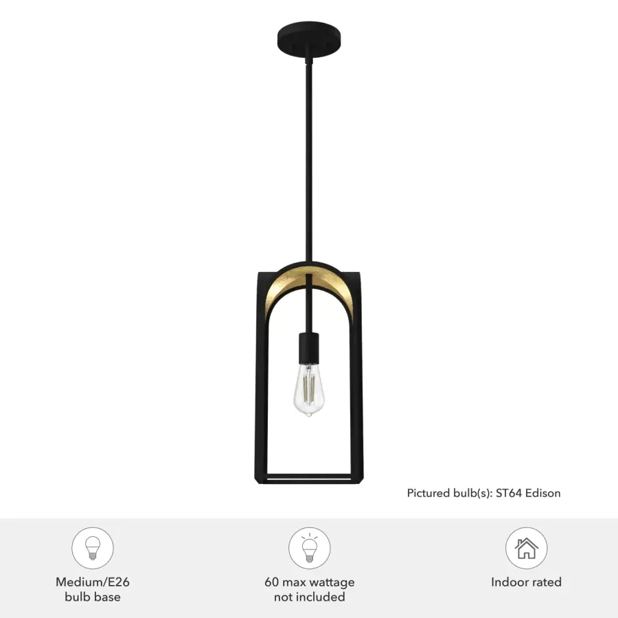 Dukestown One Light Pendant in Natural Black Iron - Image 5