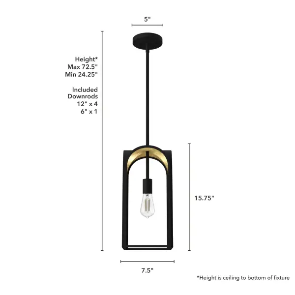 Dukestown One Light Pendant in Natural Black Iron - Image 7