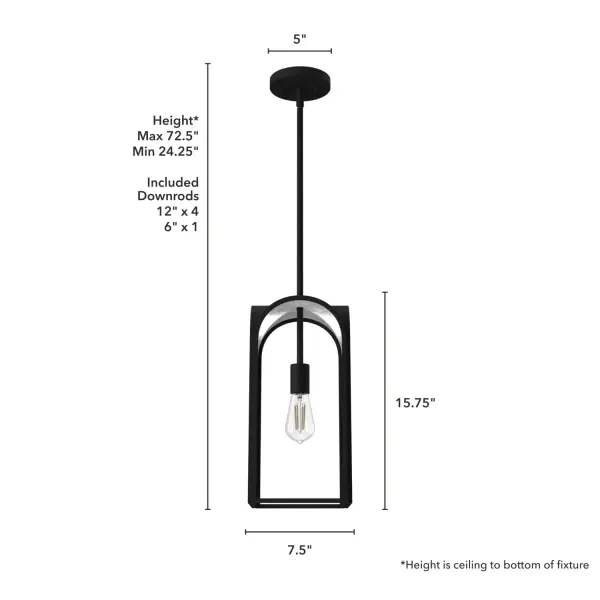 Dukestown One Light Pendant in Natural Black Iron - Image 8