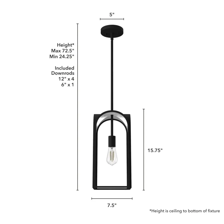 Dukestown One Light Pendant in Natural Black Iron - Image 8
