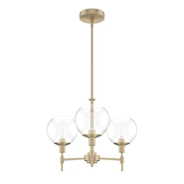 The Xidane brings inviting warmth to compact spaces with its Alturas Gold finish and clear glass shades. At 19 inches wide, it's perfectly scaled for smaller dining areas, breakfast nooks, and entryways without overwhelming the space.