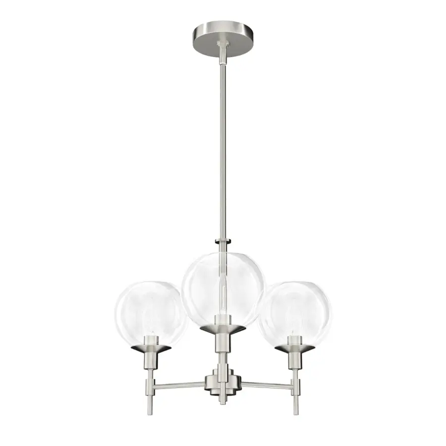Xidane Three Light Chandelier in Brushed Nickel - Image 13