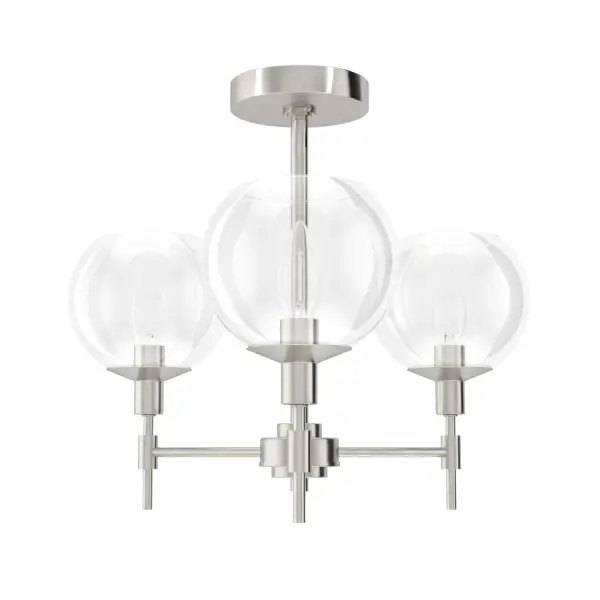 Xidane Three Light Chandelier in Brushed Nickel - Image 15