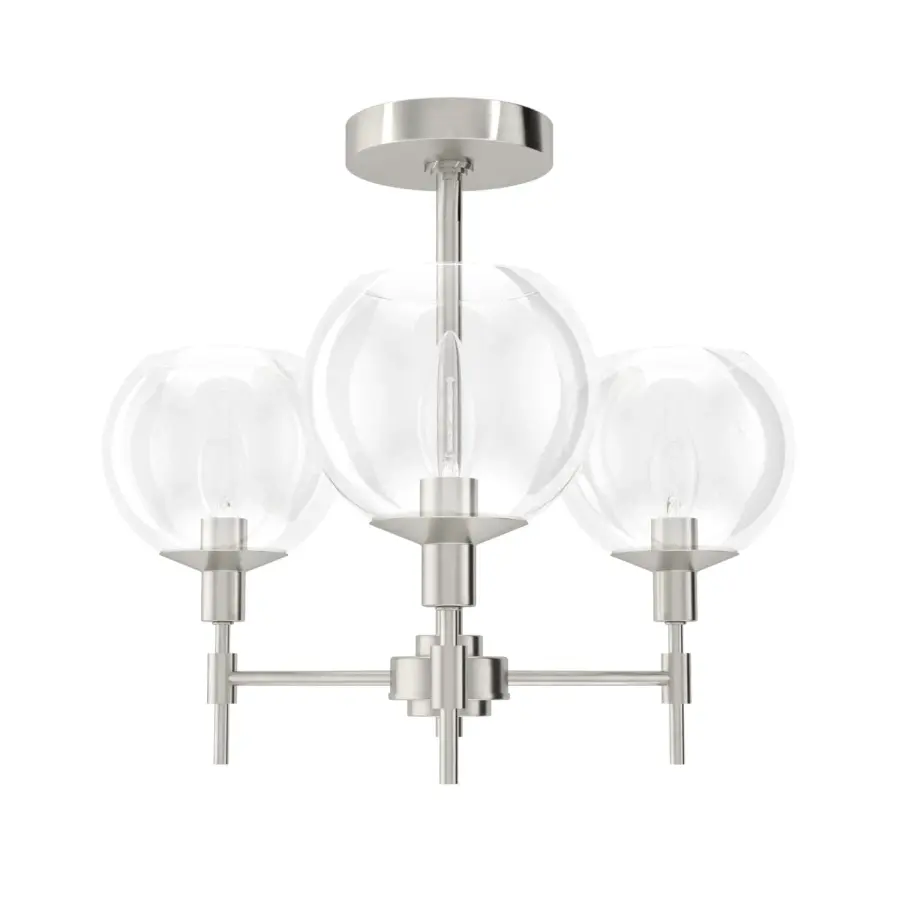 Xidane Three Light Chandelier in Brushed Nickel - Image 15