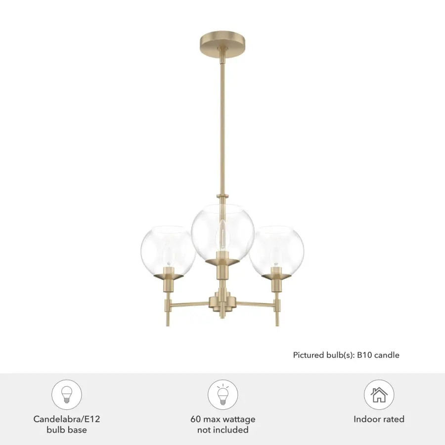 Xidane Three Light Chandelier in Brushed Nickel - Image 5