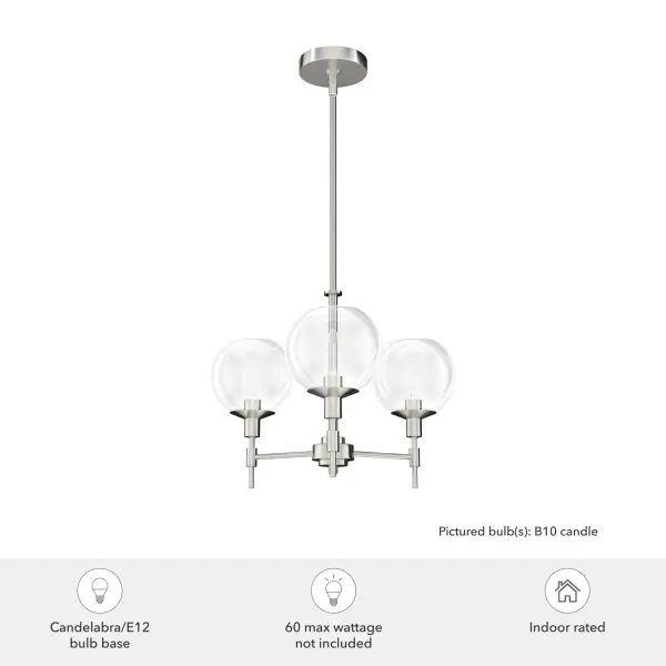 Xidane Three Light Chandelier in Brushed Nickel - Image 6