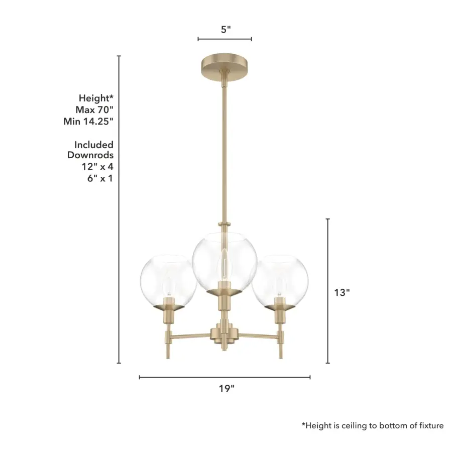 Xidane Three Light Chandelier in Brushed Nickel - Image 7