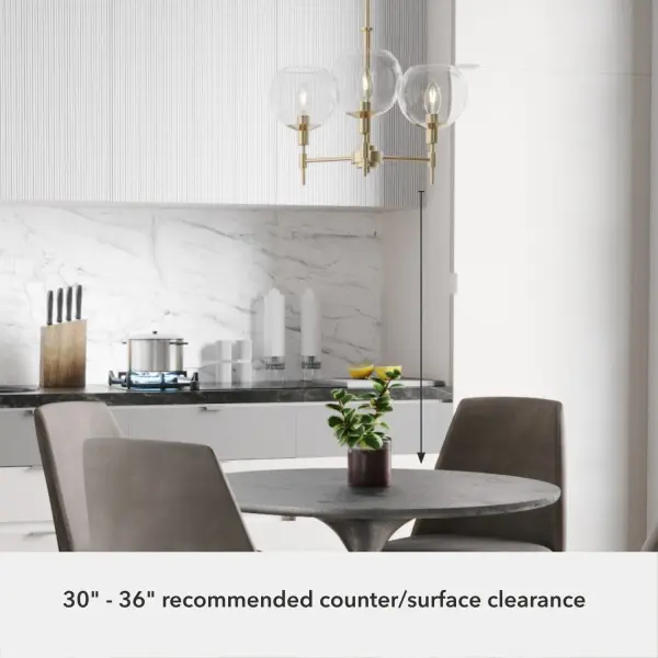 Xidane Three Light Chandelier in Brushed Nickel - Image 9
