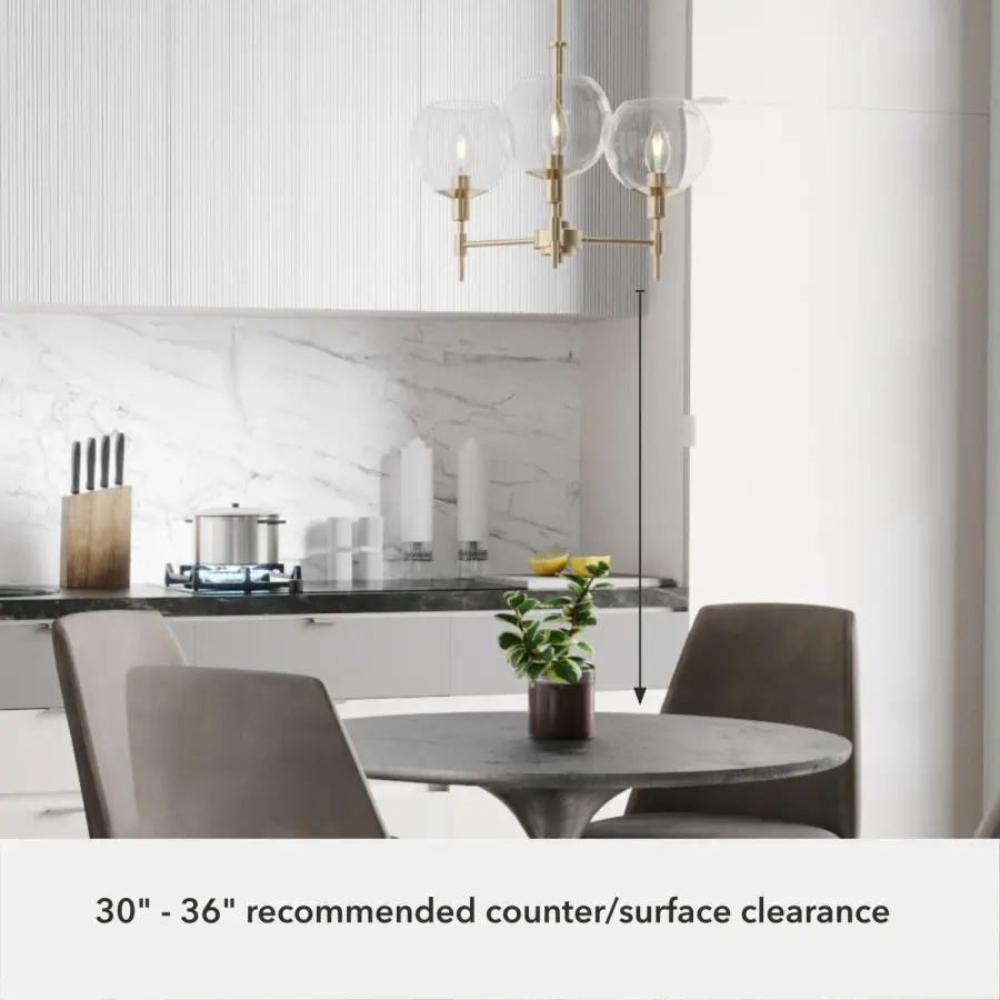 Xidane Three Light Chandelier in Brushed Nickel - Image 9