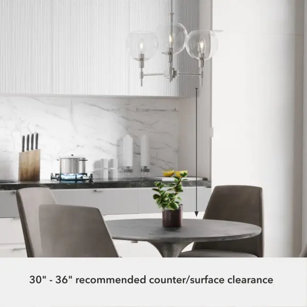 Xidane Three Light Chandelier in Brushed Nickel - Image 10