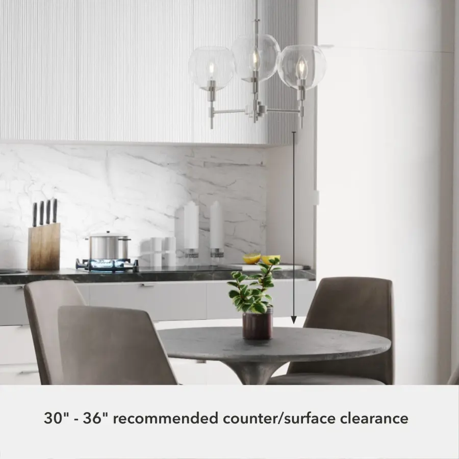 Xidane Three Light Chandelier in Brushed Nickel - Image 10