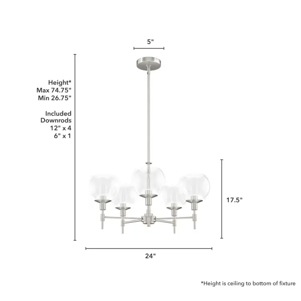 Xidane Five Light Chandelier in Matte Black - Image 11
