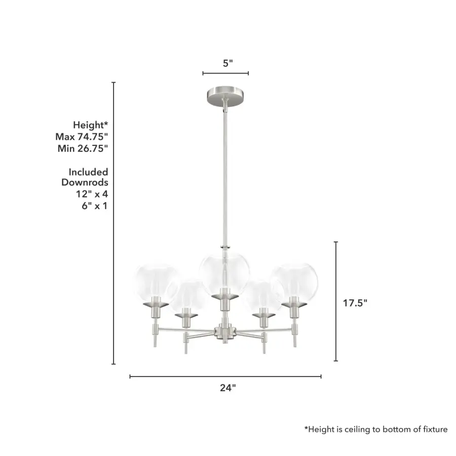 Xidane Five Light Chandelier in Matte Black - Image 11