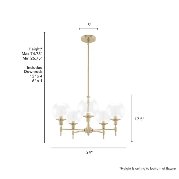 Xidane Five Light Chandelier in Matte Black - Image 12