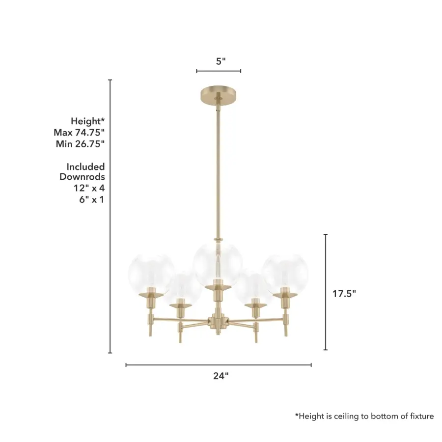 Xidane Five Light Chandelier in Matte Black - Image 12