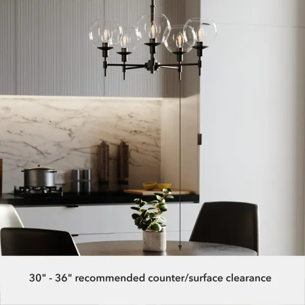 Xidane Five Light Chandelier in Matte Black - Image 13
