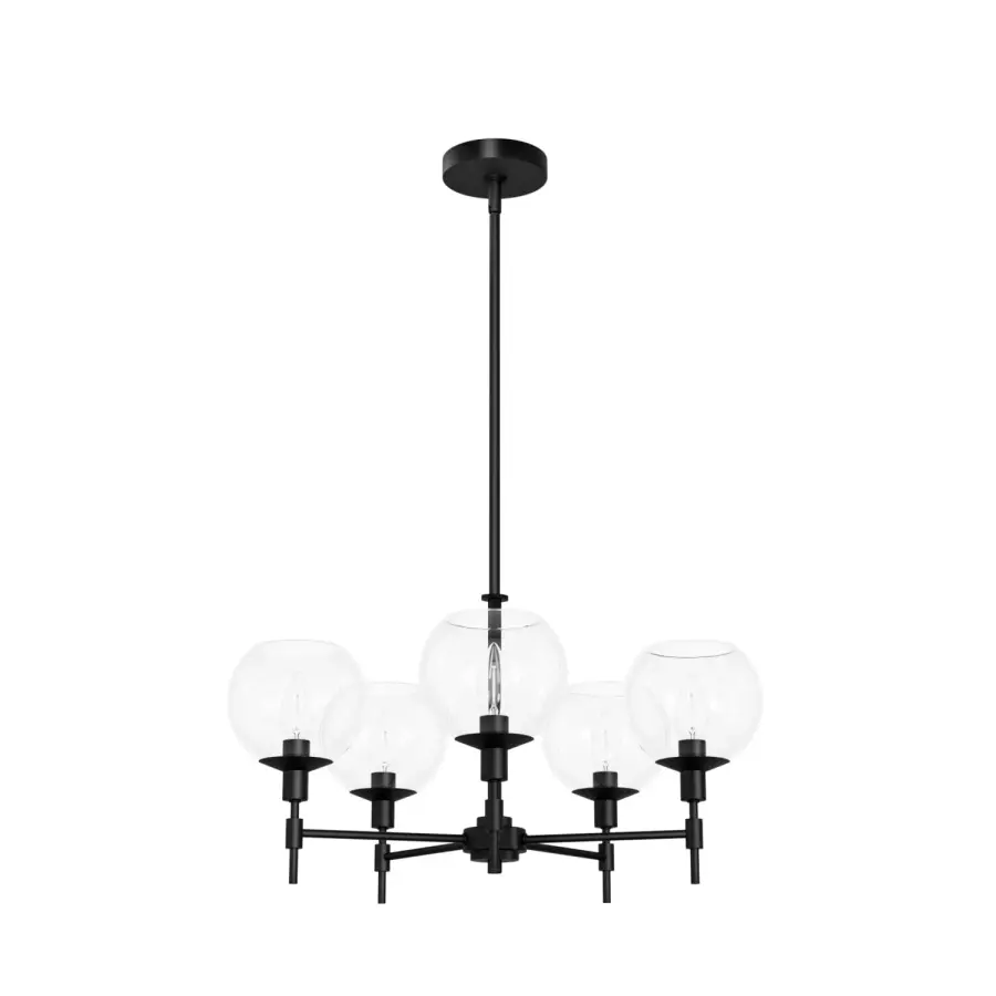 Xidane Five Light Chandelier in Matte Black - Image 17