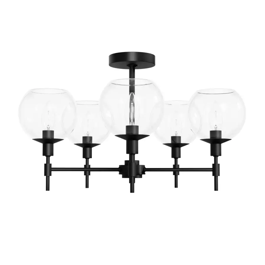Xidane Five Light Chandelier in Matte Black - Image 20
