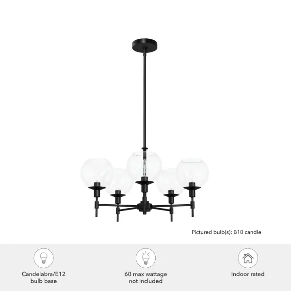 Xidane Five Light Chandelier in Matte Black - Image 7