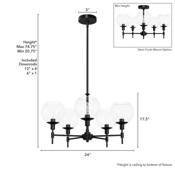 Xidane Five Light Chandelier in Matte Black - Image 10