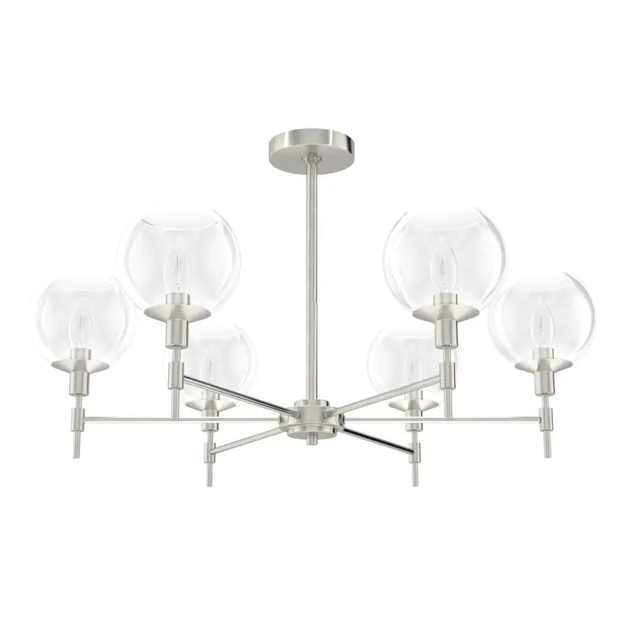 Xidane 6-Light Chandelier in Brushed Nickel - Image 15