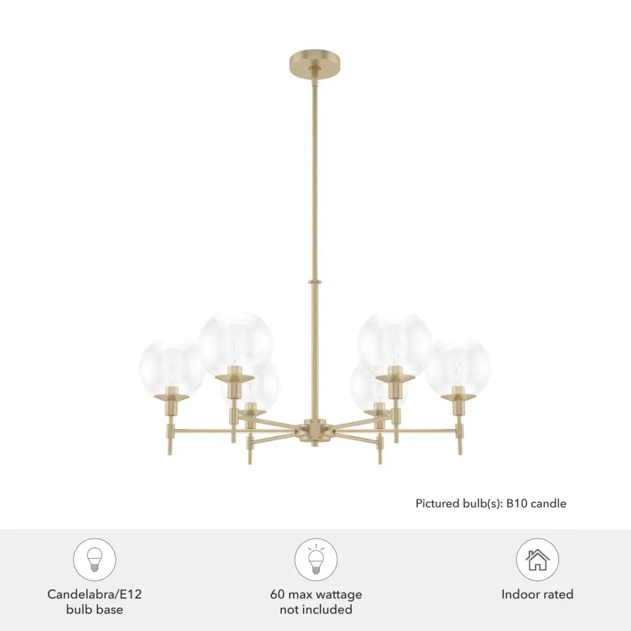 Xidane 6-Light Chandelier in Brushed Nickel - Image 5