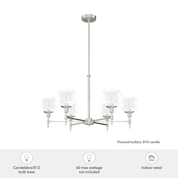Xidane 6-Light Chandelier in Brushed Nickel - Image 6