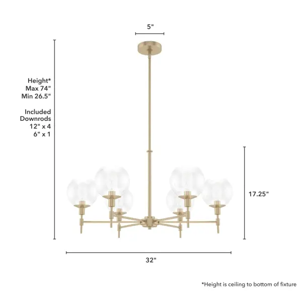 Xidane 6-Light Chandelier in Brushed Nickel - Image 7