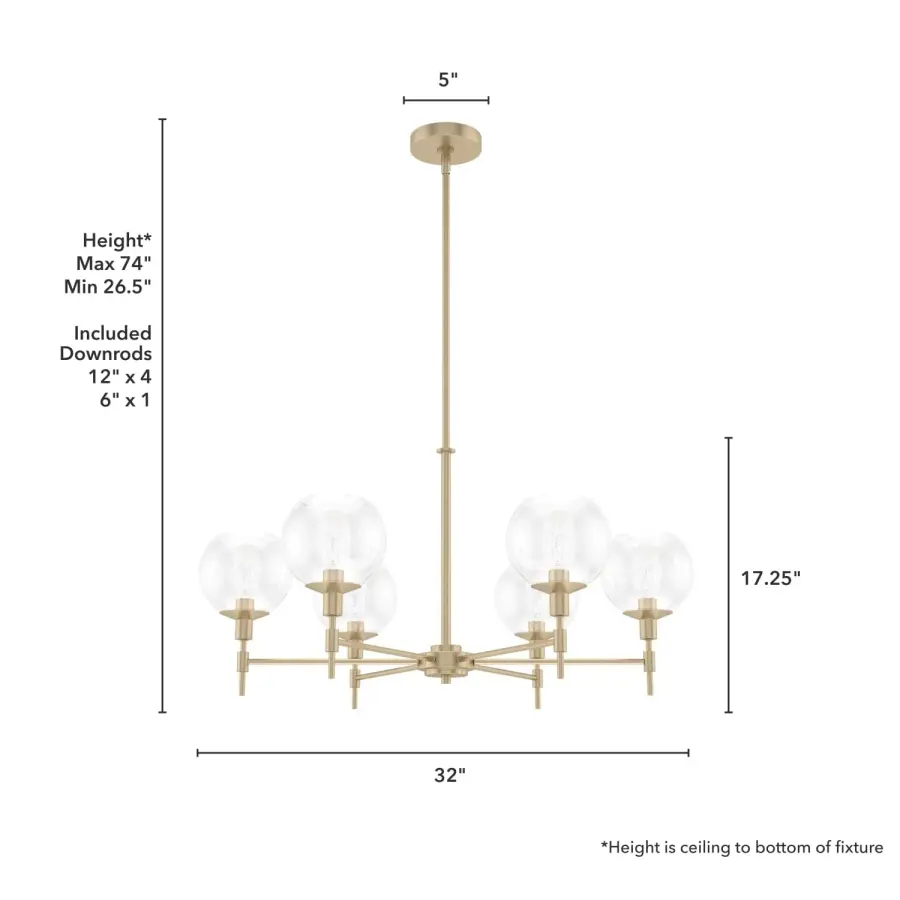Xidane 6-Light Chandelier in Brushed Nickel - Image 7