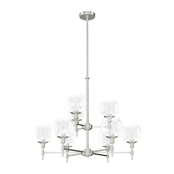 Xidane Nine Light Chandelier in Brushed Nickel - Image 12