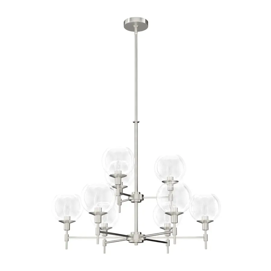 Xidane Nine Light Chandelier in Brushed Nickel - Image 12