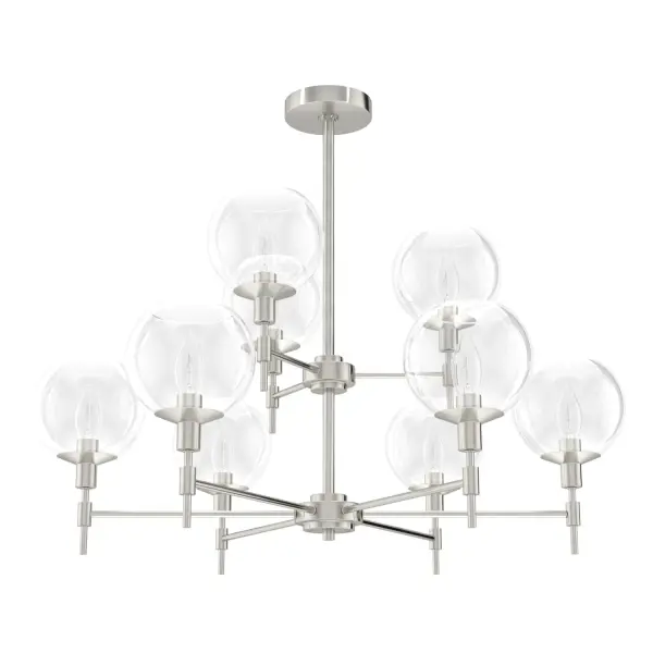 Xidane Nine Light Chandelier in Brushed Nickel - Image 14