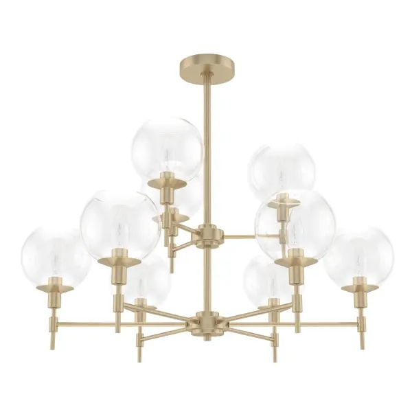 Xidane Nine Light Chandelier in Brushed Nickel - Image 15