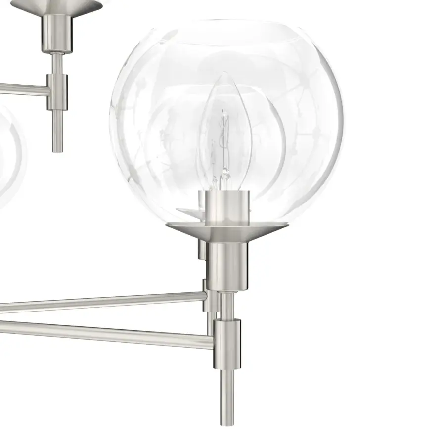 Xidane Nine Light Chandelier in Brushed Nickel - Image 16