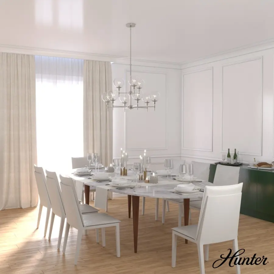 Xidane Nine Light Chandelier in Brushed Nickel - Image 3