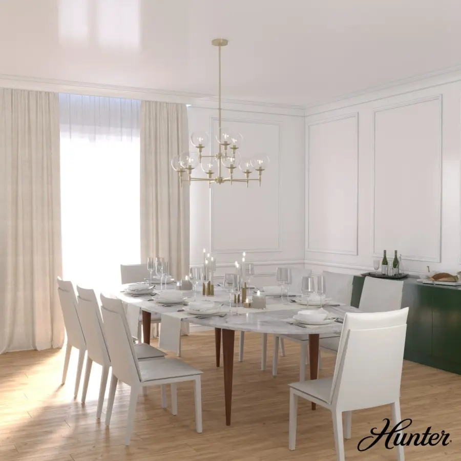 Xidane Nine Light Chandelier in Brushed Nickel - Image 4