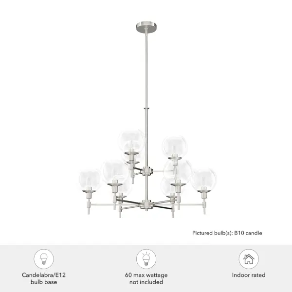 Xidane Nine Light Chandelier in Brushed Nickel - Image 5