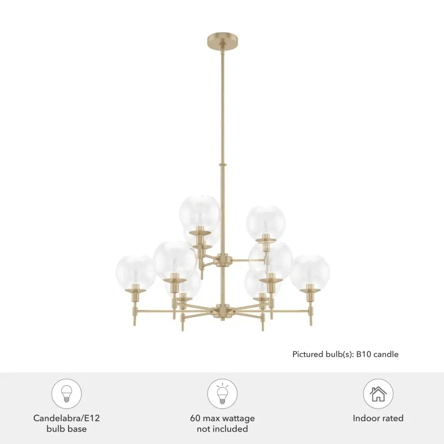 Xidane Nine Light Chandelier in Brushed Nickel - Image 6
