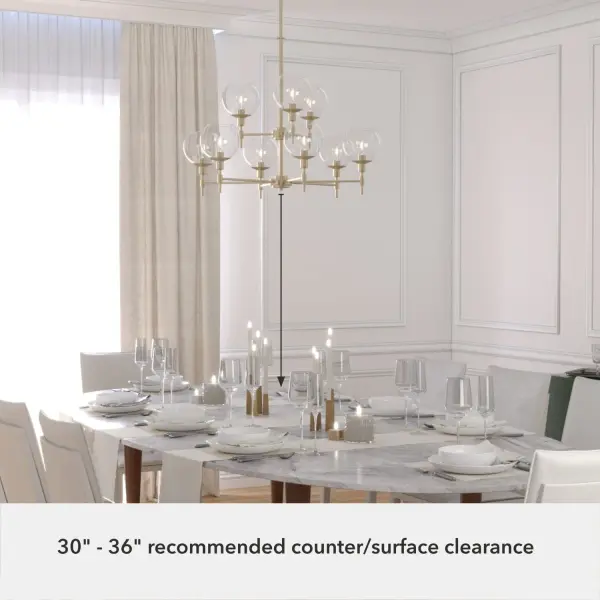 Xidane Nine Light Chandelier in Brushed Nickel - Image 10