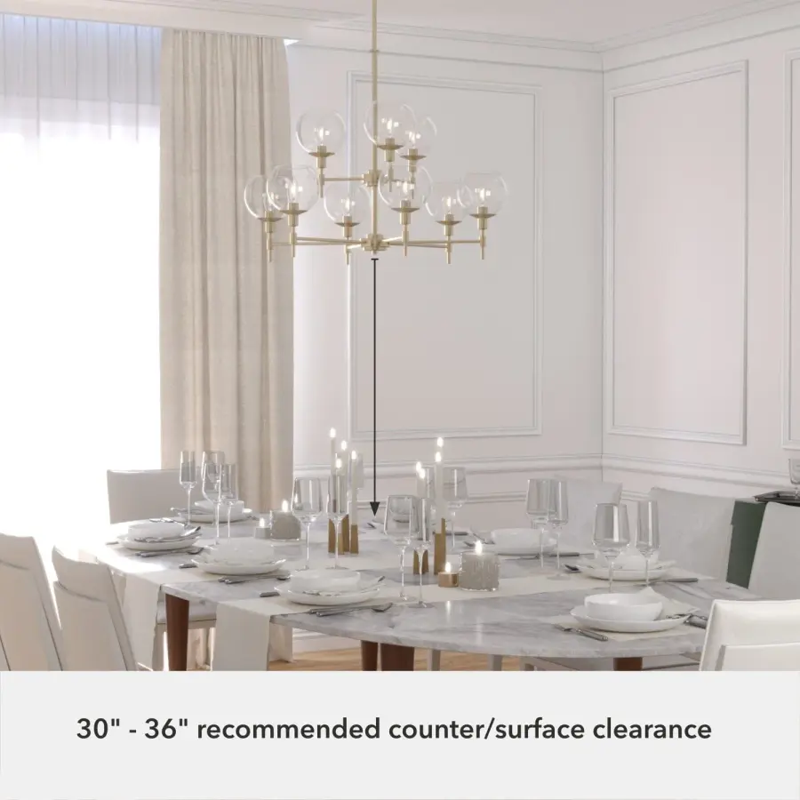 Xidane Nine Light Chandelier in Brushed Nickel - Image 10
