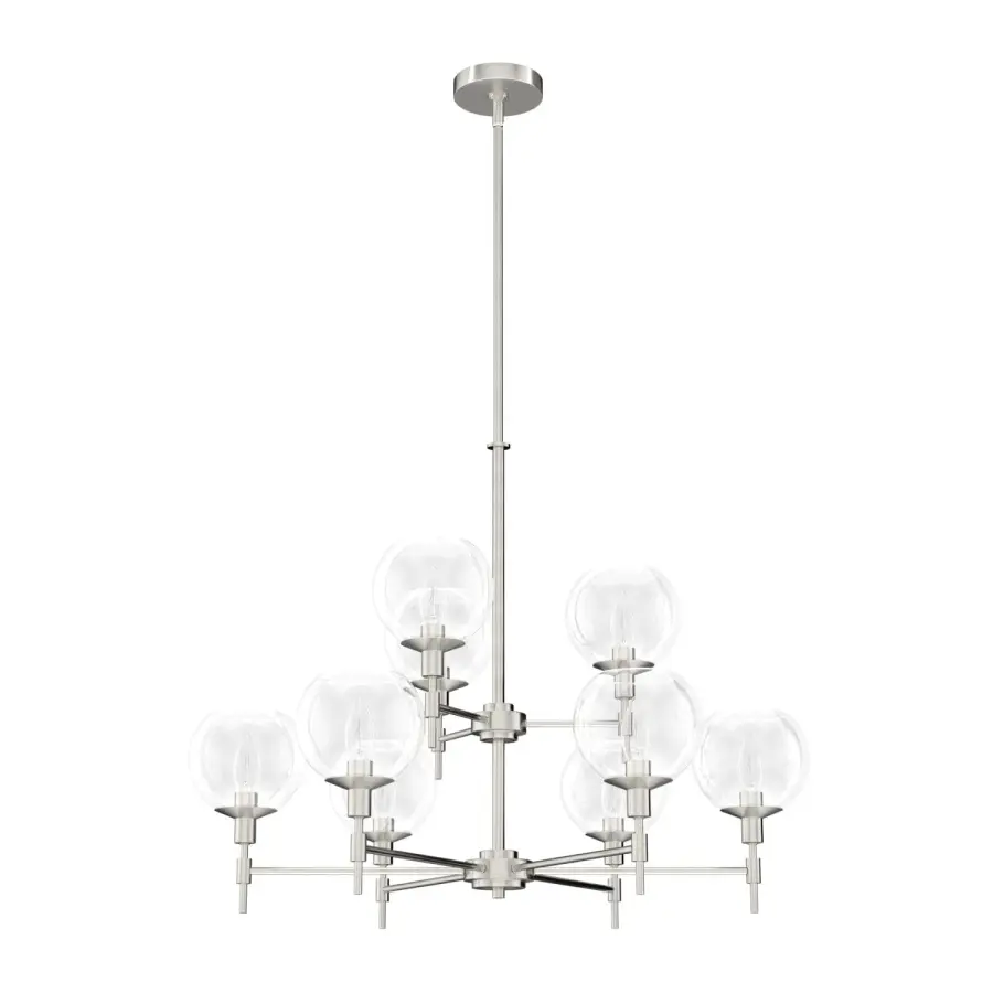 Xidane Nine Light Chandelier in Brushed Nickel - Image 1
