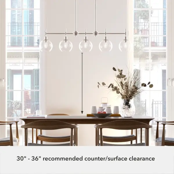 Xidane Five Light Linear Chandelier in Brushed Nickel - Image 13