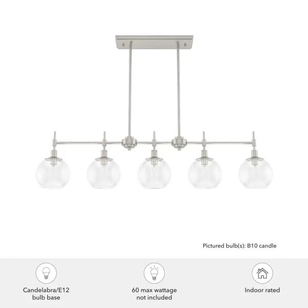 Xidane Five Light Linear Chandelier in Brushed Nickel - Image 7
